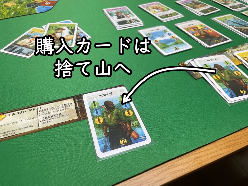 購入カードを捨て山へ